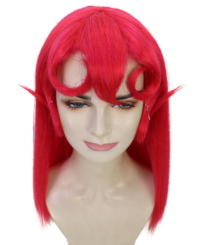 HPO Women's Drag Queen Red Wig I Halloween Wig I Flame-retardant Synthetic Fiber