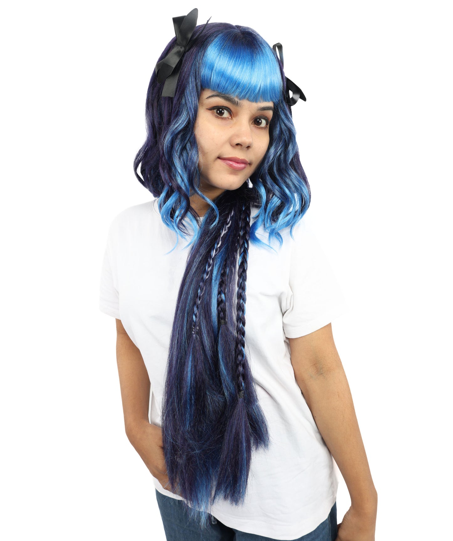 HPO Women’s Curly  Braided Jellyfish Head Wig – Ocean Inspired Fantasy Hair with Voluminous Tentacle Strands | Cosplay Outfit for Themed Parties & Creative Dress Up