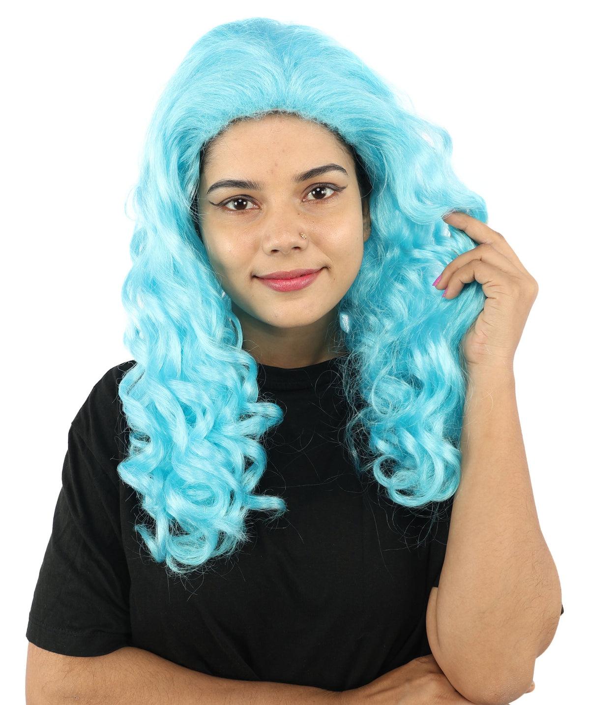 HPO Adult Women’s 16-Inch Medium Wig with Soft Curls | Multiple Color Options | Ideal for Cosplay, and Themed Events | Elegant, Versatile Hairpiece for Various Looks