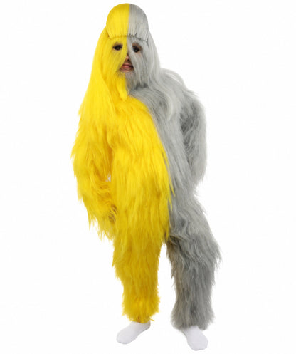 HPO Teen Extreme Hairy Person Two Part Costume, Mask and Bundle Set - Full-Body Hair Suit Extra-Long Costume Wig for Halloween, Cosplay & Parties - Multiple Color Options