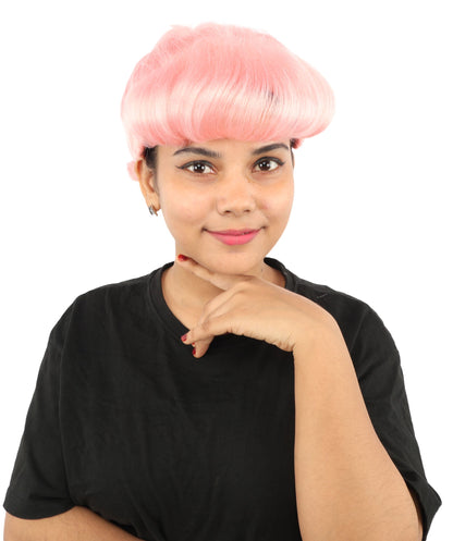 HPO Adult Women's Retro Pin-Up Wig | Multicolor Options, create of synthetic fiber, vintage curled bumper bangs with rolled back, breathable base | Party, Halloween, theater, drag, performance, costume events