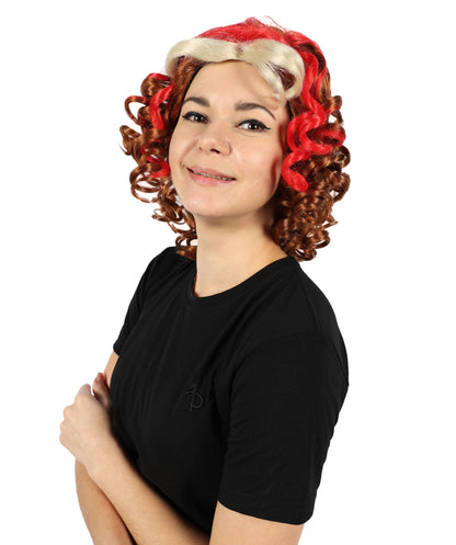 HPO Women's Vibrant 90s Pop Diva Multiple Wig Bold Curls with Iconic Style and Glamorous Volume, Premium Breathable Capless Cap