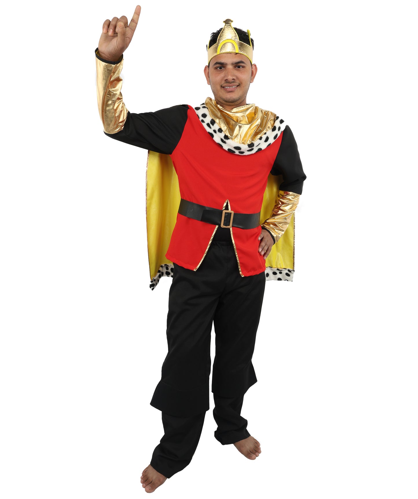 HPO Men’s Deluxe King Multicolor Costume | Regal Royal Outfit with Crown Detail and Robe Styling | Event Appearance for Theme Nights
