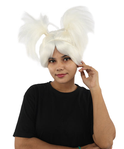 HPO Women’s 15-Inch Orange Spiky Troll Wig | Fun Animated Character | Bright and Bold Look for Halloween, Cosplay, and Themed Party