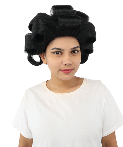 HPO Adult Women's Retro Roller Set Pink Wig | Multiple Color Options, create of synthetic fiber, large cylindrical curler texture, capless cap | Party, Halloween, theater, drag, performance, costume events