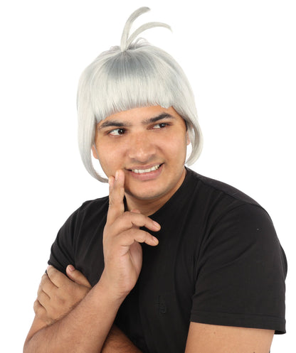 HPO Adult Men's Sleek Blunt Bob Wig | Multicolor Options | Solid color hue, create of synthetic fiber, straight smooth texture with bangs, breathable base | Party, Halloween, theater, drag, performance, costume events