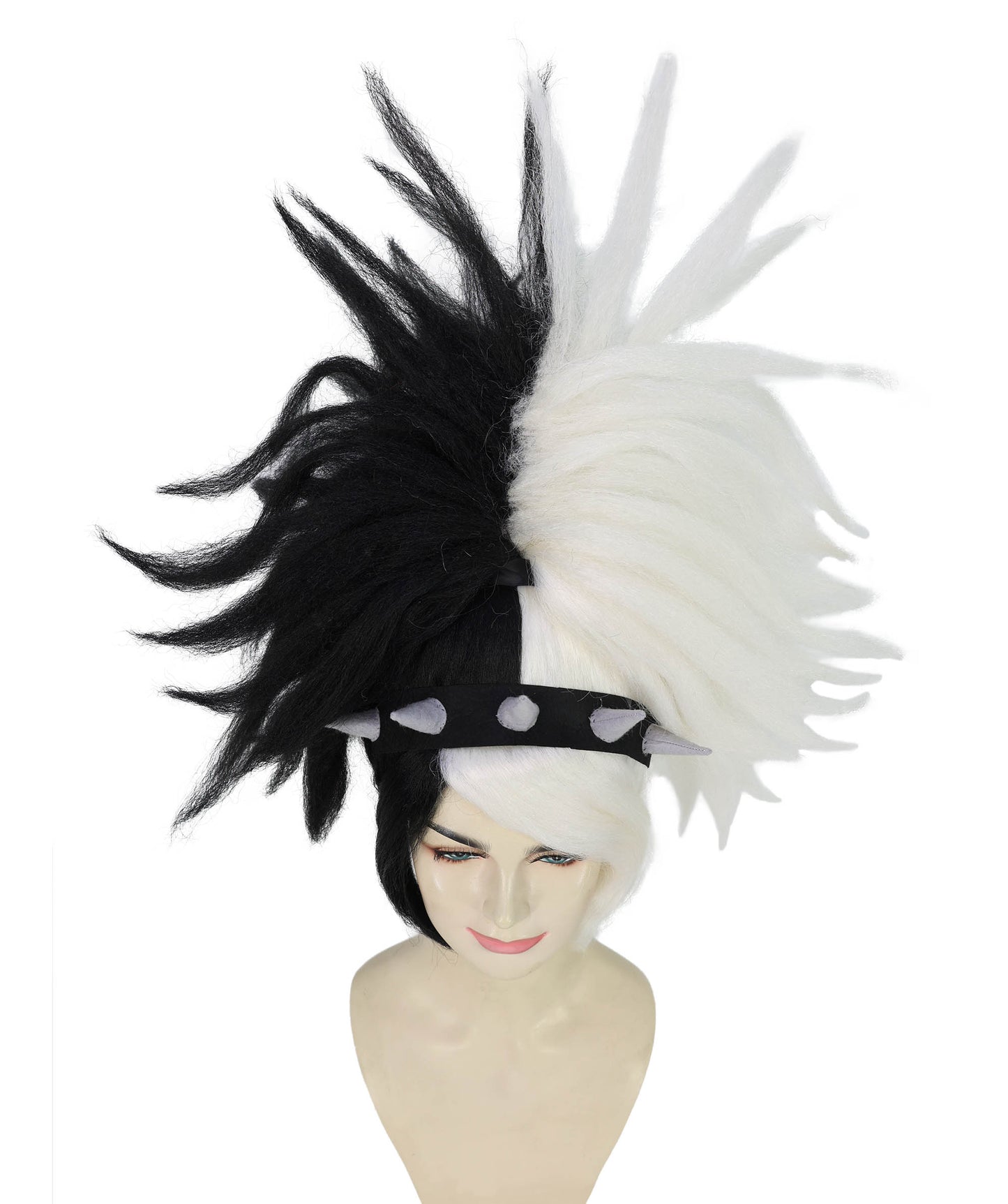 Rock Princess Troll | Multiple Color Punk Wig with Black Band and Grey Horns