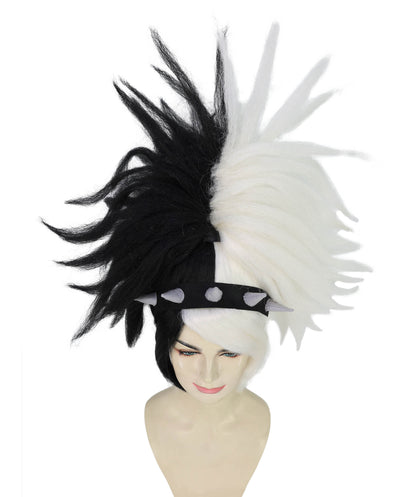 Rock Princess Troll | Multiple Color Punk Wig with Black Band and Grey Horns