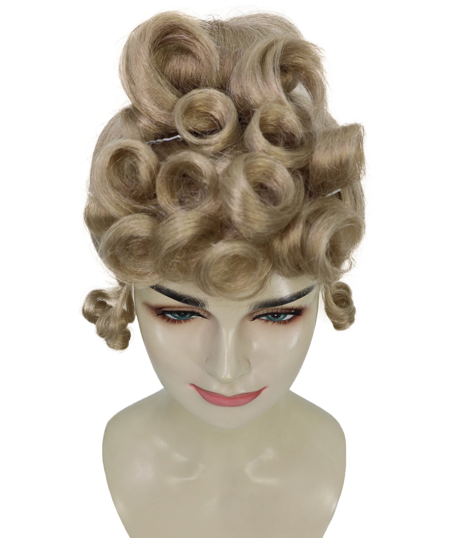 HPO Women’s Vintage Edwardian Updo Dark Blonde Wig | Classic Early 20th Century Hairstyle | Synthetic Fibers with Adjustable Cap for Cosplay & Stage