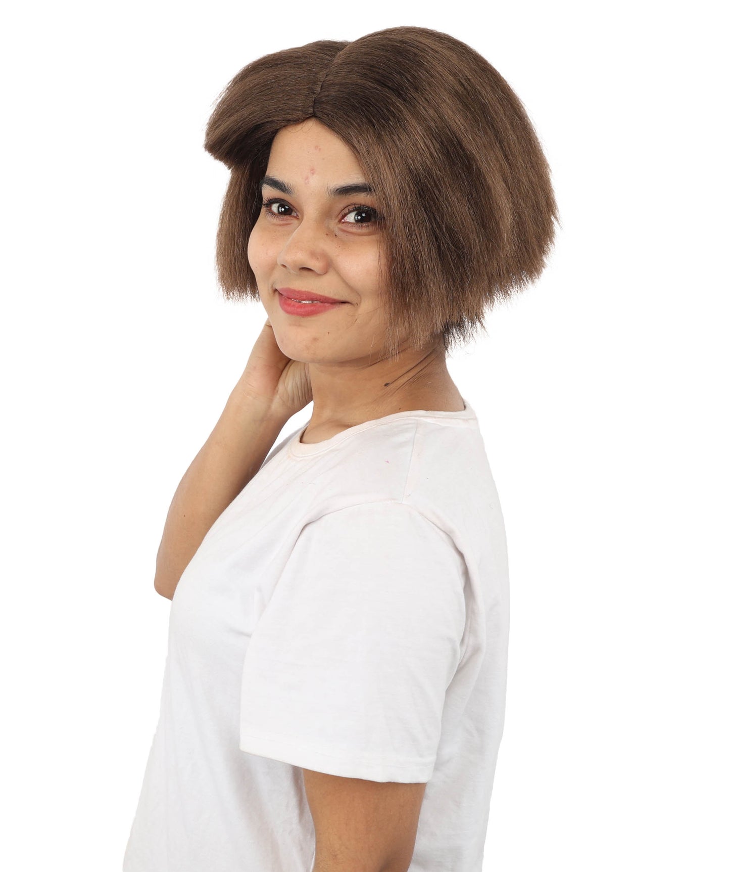 HPO Women’s Neon Yellow Bob Wig with Bangs—Bright Straight Cut Wig | Celebrity Inspired Hairpiece for Party, Halloween and Cosplay