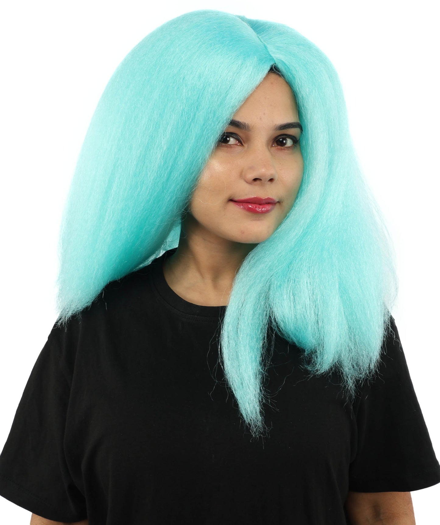 HPO Adult Women's Long Rounded Cartoon Hair Wig | Multiple Color Options | Bubble Bob, Deep Side Part, Heat Friendly Synthetic Strands & Breathable Net | Fancy Dress, Stage Show, Animated Character Events, Halloween & Festival