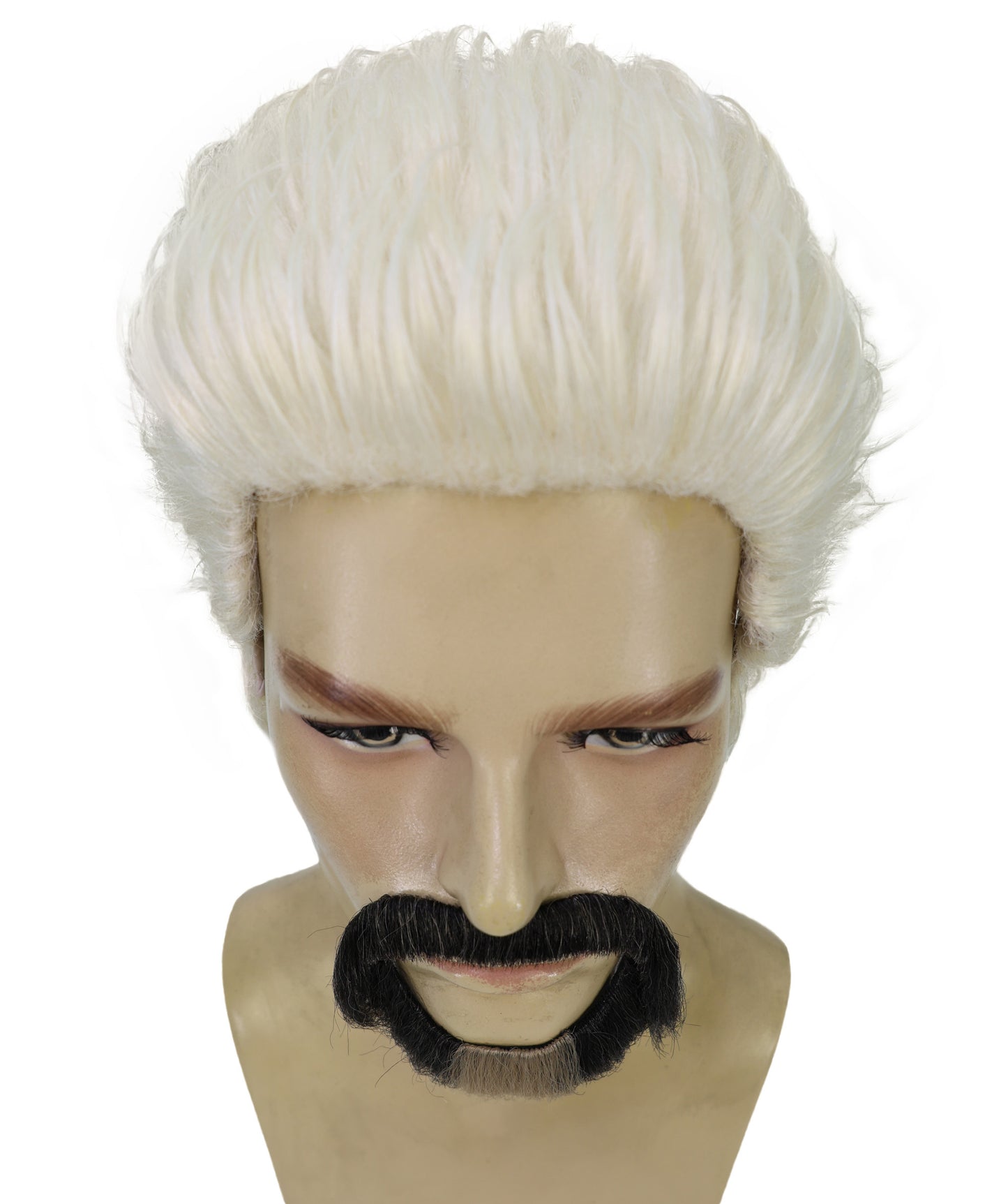 HPO Adult  Men’s Blonde Pointed Goatee-Style Mustache | Self-Adhesive Costume Facial Hair | Flame-retardant Synthetic Fiber