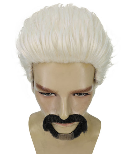 HPO Adult  Men’s Blonde Pointed Goatee-Style Mustache | Self-Adhesive Costume Facial Hair | Flame-retardant Synthetic Fiber
