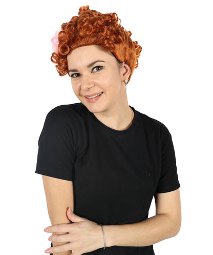 HPO  Women's Popular series The Regency Romance Curly Brown Wig | Halloween Wig | Flame-retardant Synthetic Fiber