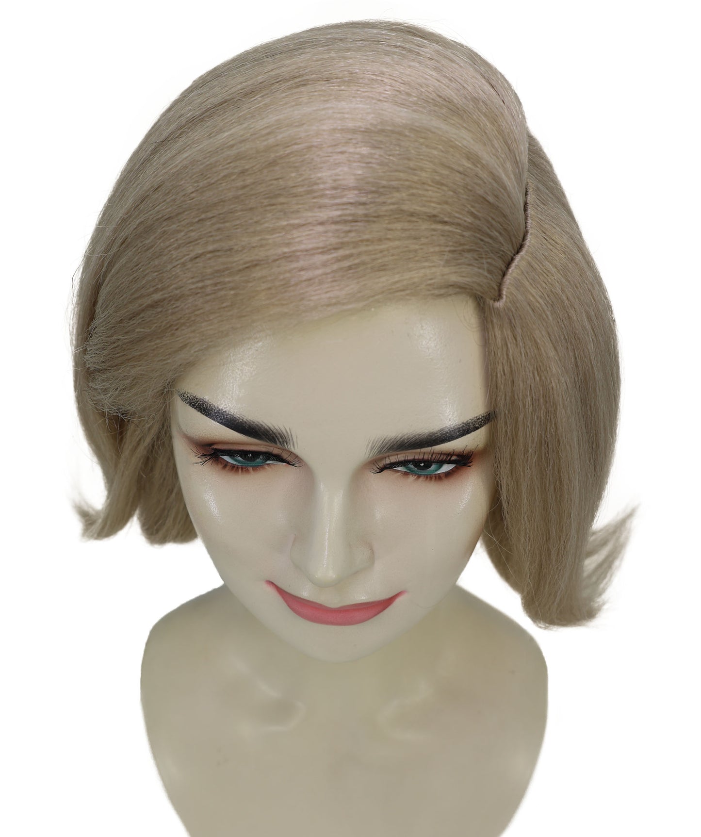 HPO Adult Women’s Blonde Wavy Bob Wig | Soft Layered Cut with Side Part for Fashion Styling | Capless Cap Design | Ideal for Halloween