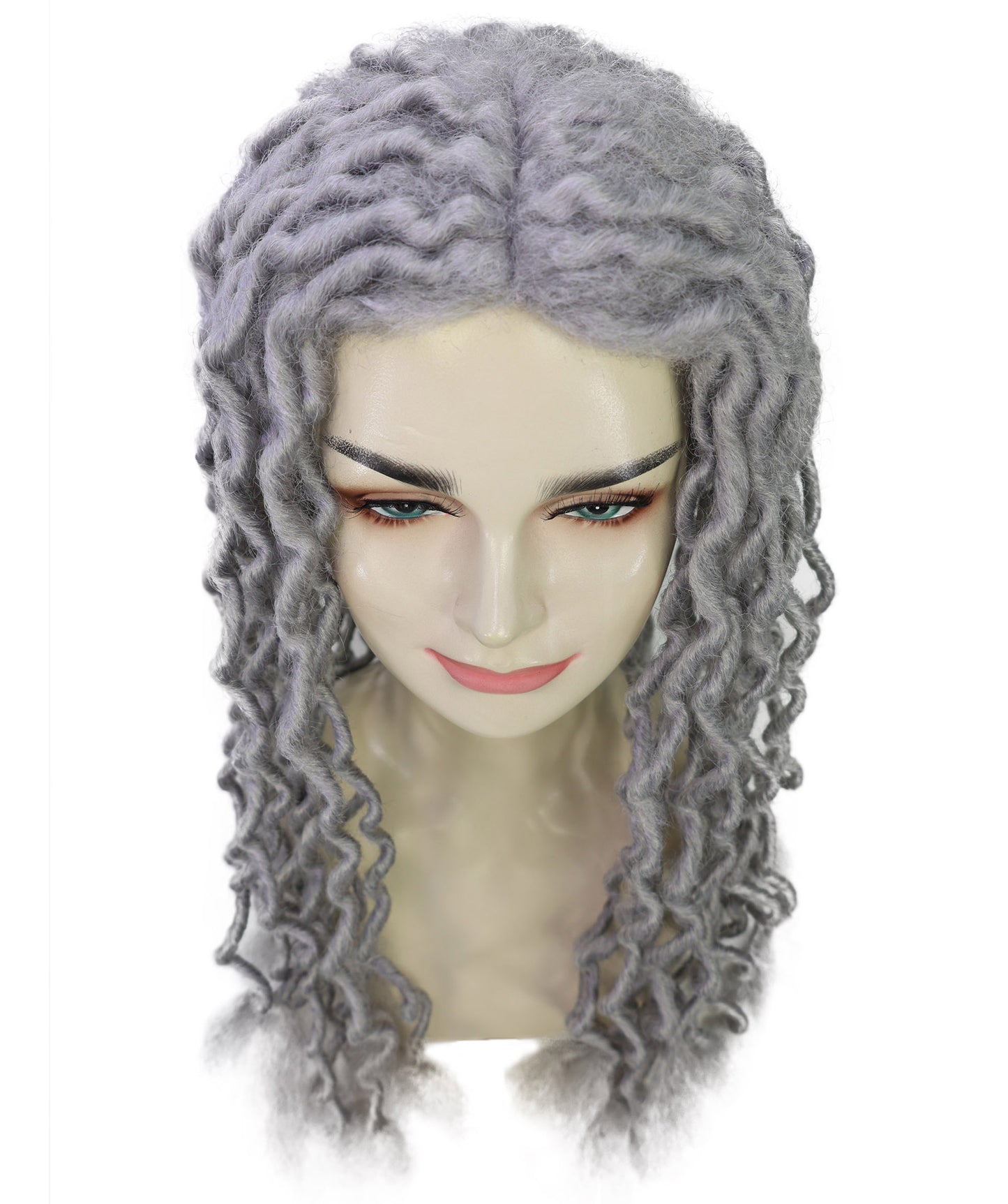 Unisex Gray Crinkle Dreads Wig | Synthetic Hair for Halloween & Costume Parties | Breathable Capless Cap