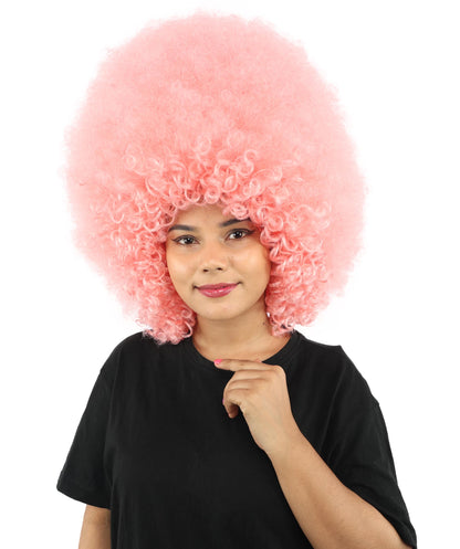 HPO Women's Giant White Glitter Afro Wig | Massive Puffy Sparkle Hair with Silver Sheen, Synthetic Fiber & Breathable Cap | Halloween, Troll Roleplay, 70s Disco Party, Theater & Funny Costume