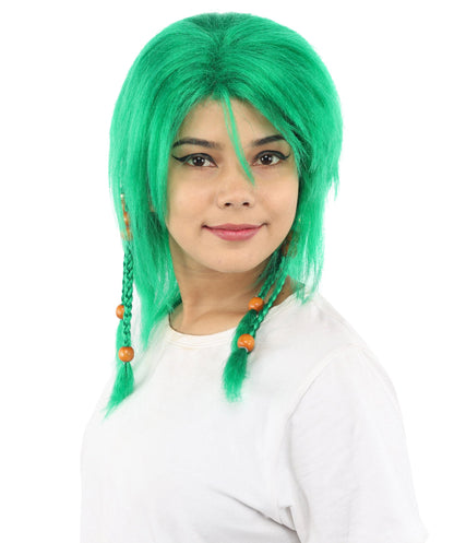 HPO Adult Women's Long Tribal Braided Wig | Multiple Color Options | Dark Shaggy Bob with Beaded Strands, Synthetic Fiber & Breathable Cap | Halloween, Sci-Fi Roleplay, Fantasy Costume