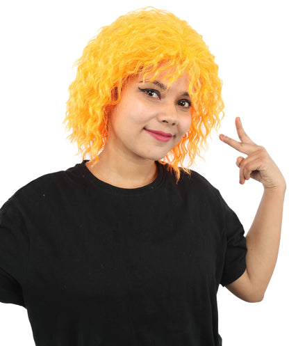 HPO Adult Women's Messy Teased Spiky Multicolor Wig | Curly Two-tone vibrant hue, create of synthetic fiber, extreme textured volume, breathable capless base | Party, Halloween, theater, drag, performance, costume events