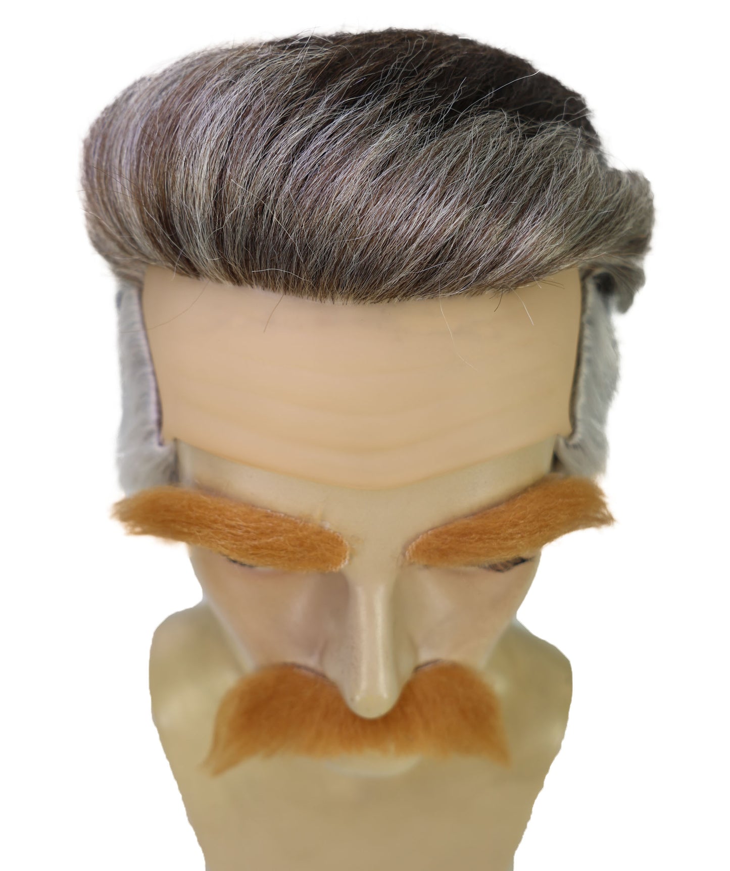 HPO Adult Men’s Fake Mustache Set with Eyebrows | Stick-On Costume Facial Hair Kit for Halloween