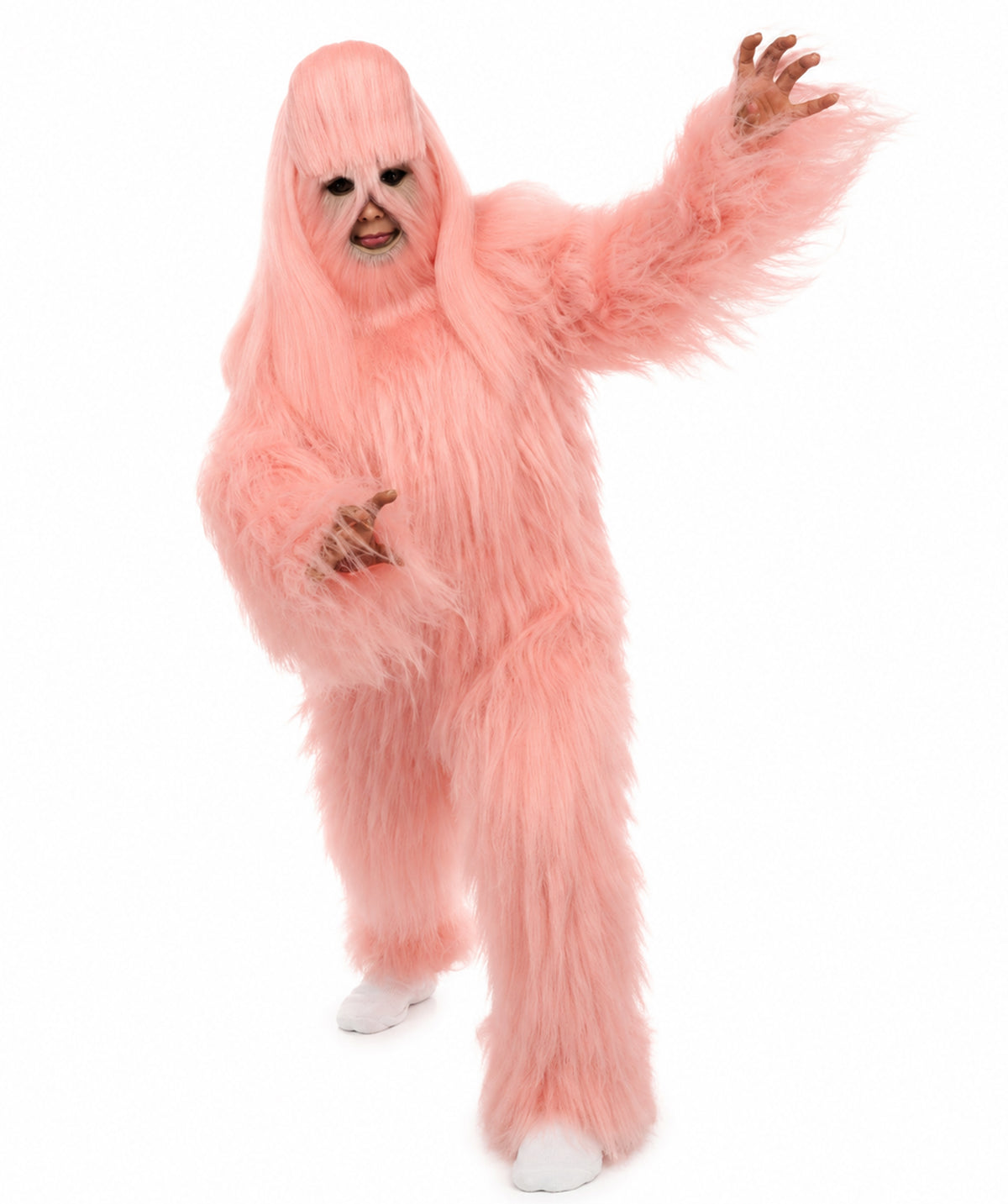 HPO Teen Extreme Hairy Person Costume Bundle & Mask Set - Full-Body Hair Suit Extra-Long Costume Wig for Halloween, Cosplay & Parties - Multiple Color Options
