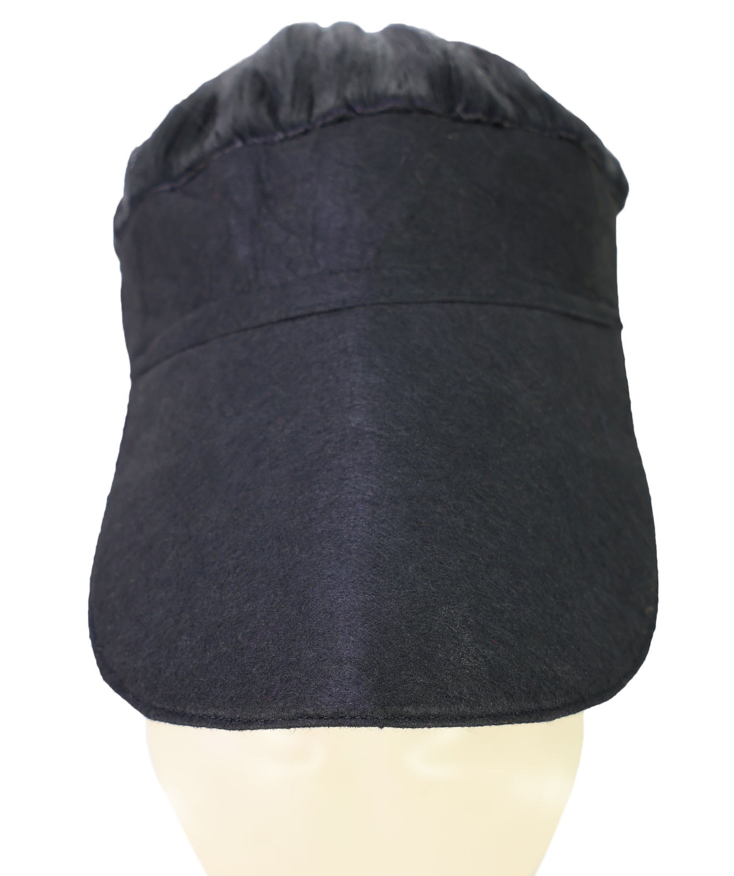 HPO Adult Women’s 16-Inch Synthetic Kinky Straight Ponytail Wig with Hat | Natural Black Fluffy Hair with Adjustable Straps | Ideal for Halloween | Breathable Capless Cap