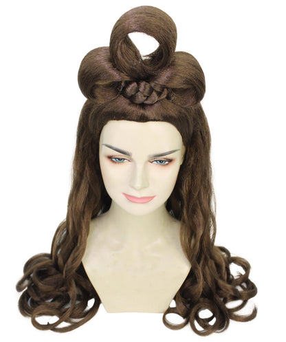 HPO Women's Long Curl Wig with Ring , Multiple Color Options , Flame-retardant Synthetic Fiber