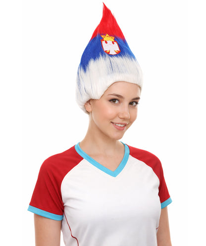 Serbia Flag Sport Troll Wig | Premium Breathable Capless Cap