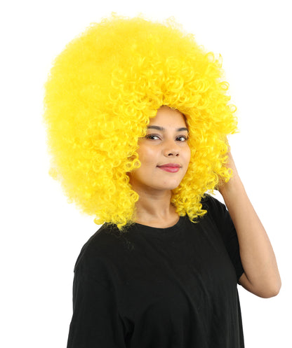 HPO Women's Giant White Glitter Afro Wig | Massive Puffy Sparkle Hair with Silver Sheen, Synthetic Fiber & Breathable Cap | Halloween, Troll Roleplay, 70s Disco Party, Theater & Funny Costume