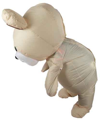 HPO Adult Teddy Bear Costume with Plush Multicolor Bodysuit, Attached Hood, and Cute Ears – Cozy and Fun Animal Outfit for Halloween, Parties & Events