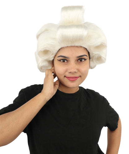HPO Adult Women's Retro Roller Set Pink Wig | Multiple Color Options, create of synthetic fiber, large cylindrical curler texture, capless cap | Party, Halloween, theater, drag, performance, costume events
