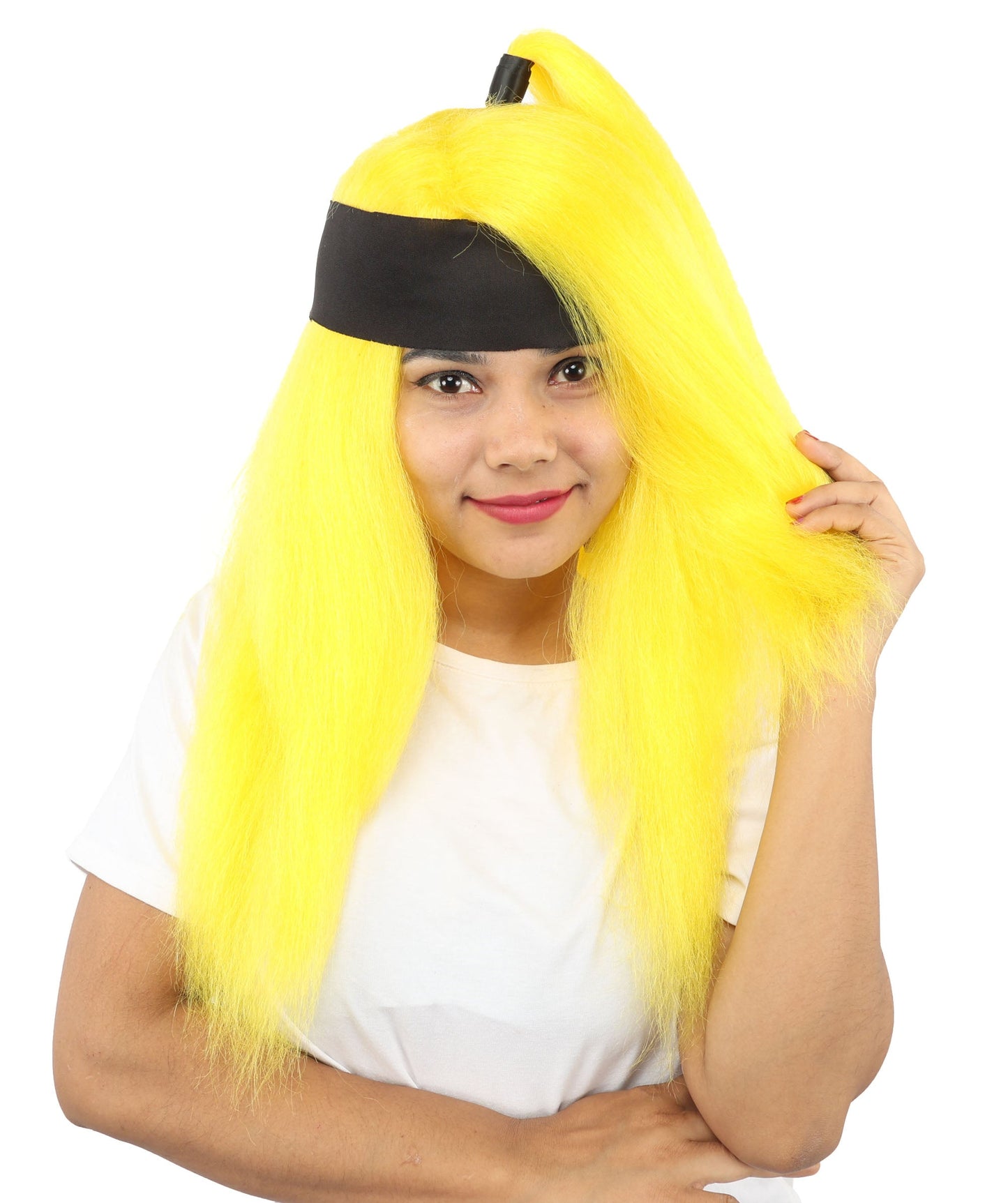 Women's High Ponytail Ninja Wig | Multiple Color Options | Create of synthetic fiber, long straight texture with top-tied fountain, breathable base | Cosplay, Halloween, theater, party, performance, costume events