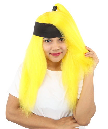 Women's High Ponytail Ninja Wig | Multiple Color Options | Create of synthetic fiber, long straight texture with top-tied fountain, breathable base | Cosplay, Halloween, theater, party, performance, costume events