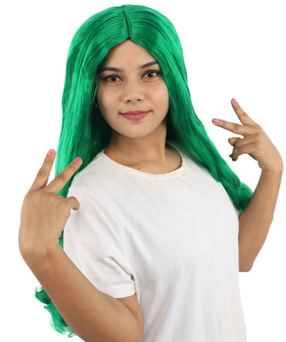 HPO Adult Women's Long Wavy Wig | Multiple Color Options | Center Parted Ginger Curls with Voluminous Ends, Heat Resistant Synthetic Fiber & Breathable Cap | Halloween, Teen Roleplay, Theater, Themed Party & Costume Events