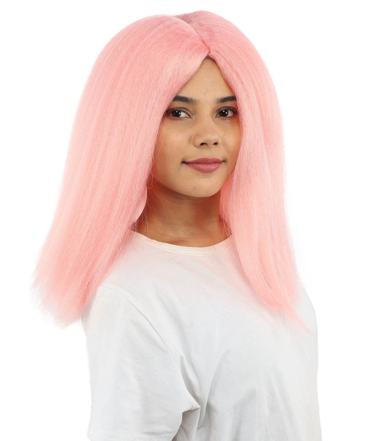HPO Adult Women's Long Rounded Cartoon Hair Wig | Multiple Color Options | Bubble Bob, Deep Side Part, Heat Friendly Synthetic Strands & Breathable Net | Fancy Dress, Stage Show, Animated Character Events, Halloween & Festival