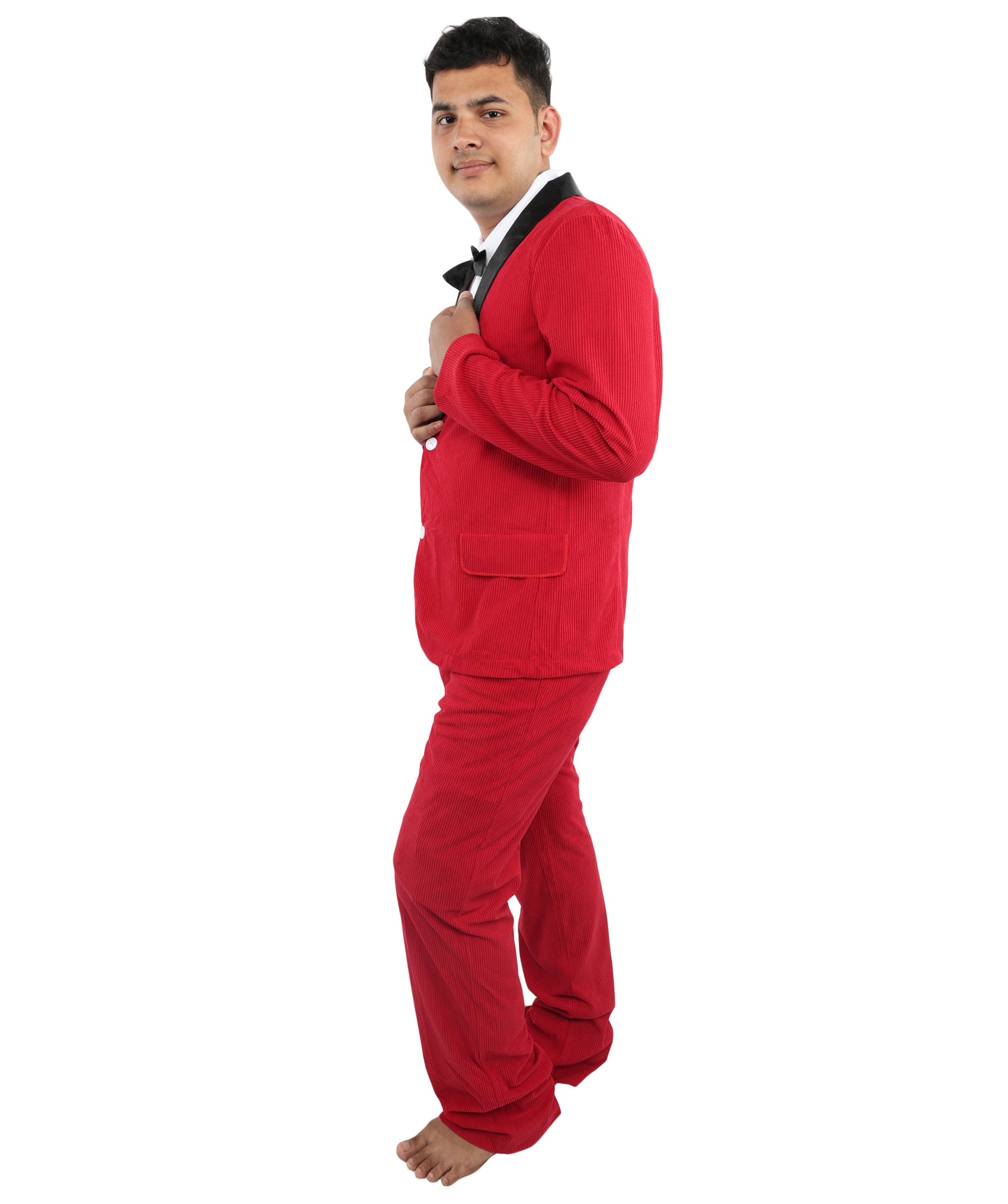 HPO Men's Red Tuxedo Suit Costume  | Formal Top & Pant Cosplay Outfit | Perfect for Halloween Parties & Theme Events