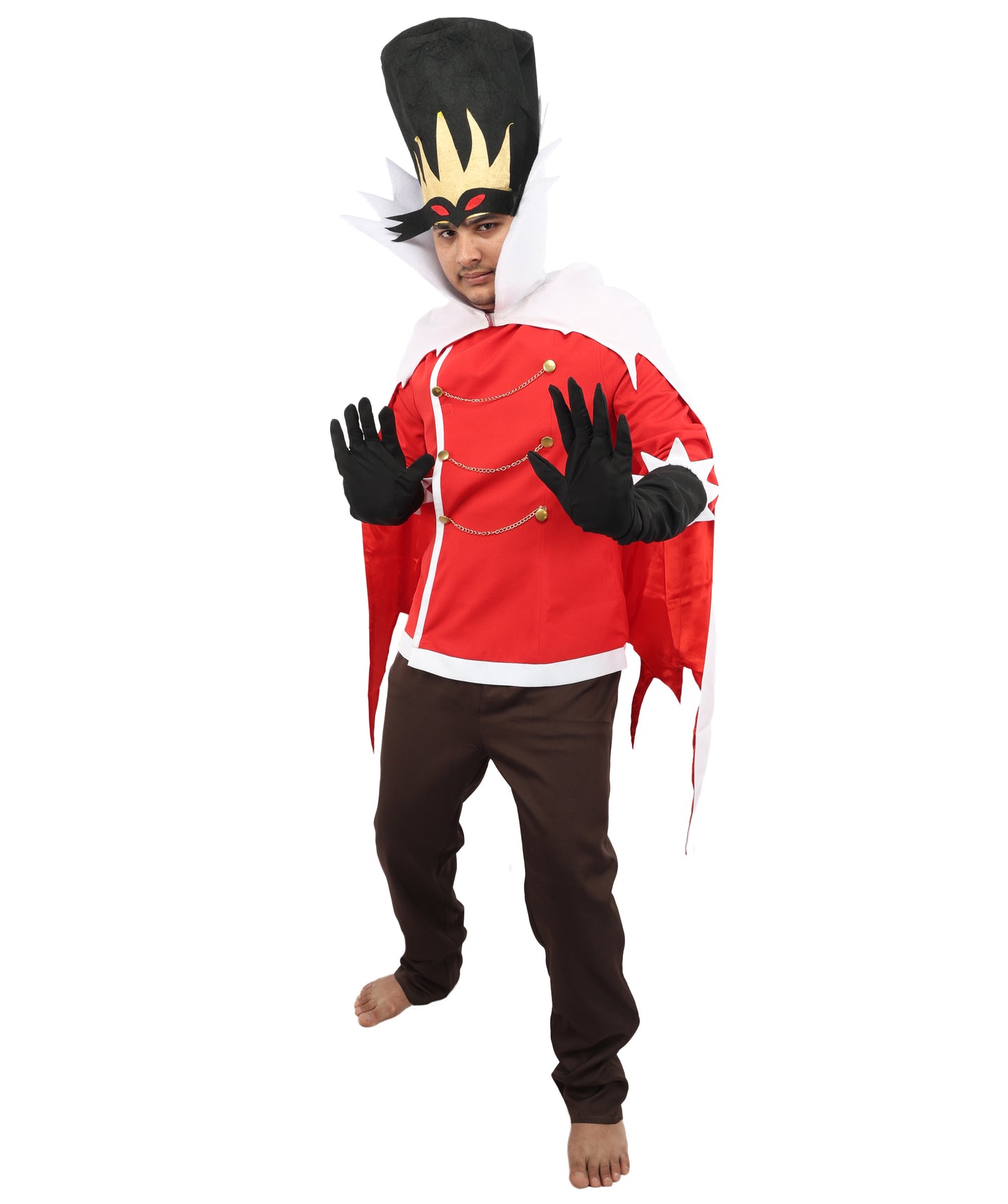 HPO Men's Anime Stolas Costume Set| Cloak, Tops, Pants, and Hat for Cosplay & Halloween
