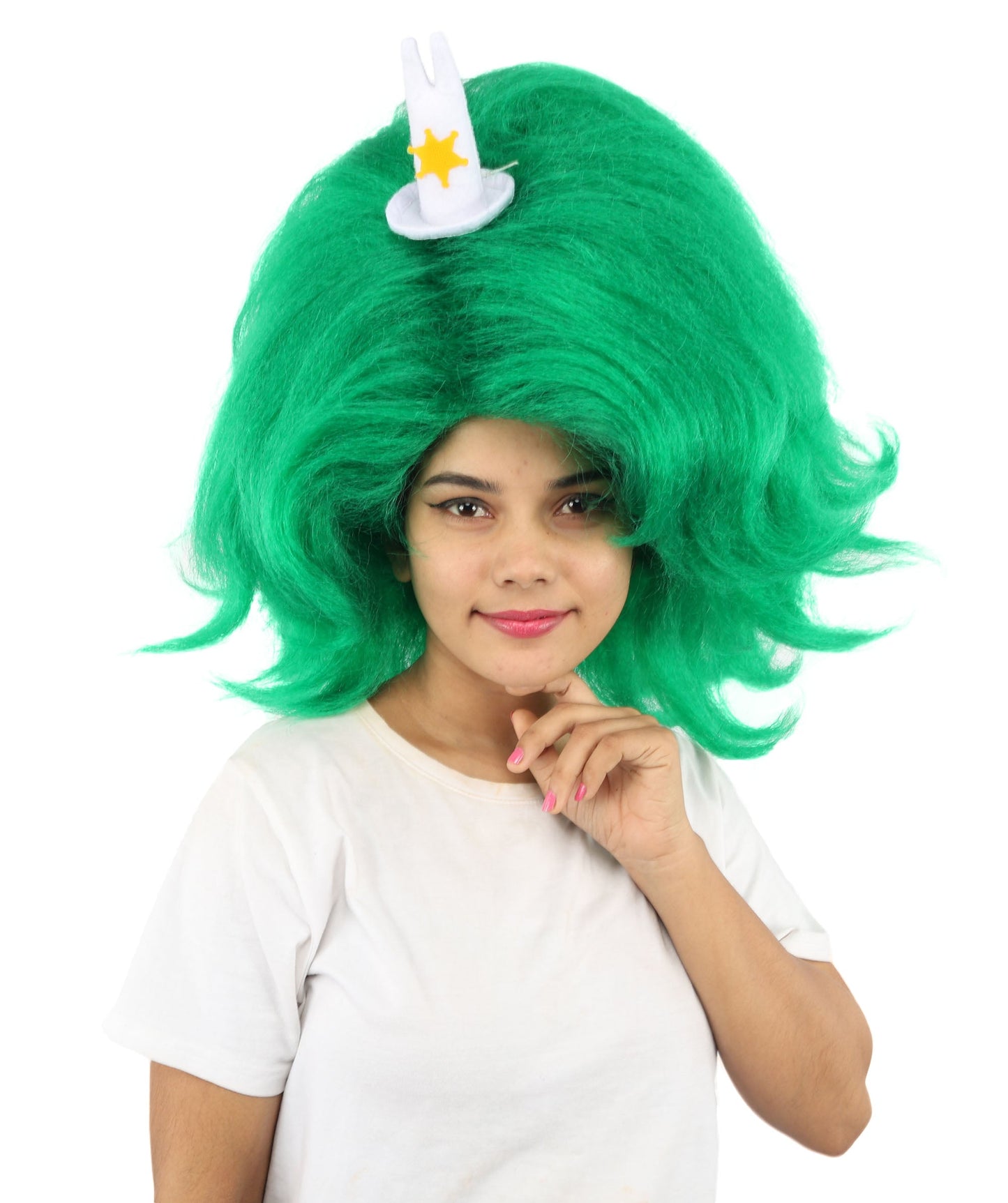 HPO Adult Women's Long Red Bob Wig | Straight Shoulder-Length Black Hair with Blunt Bangs, Included Accessory Set & Breathable Cap | Halloween, Anime Roleplay, Costume Party & Daily Wear