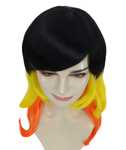 Women’s Multicolor Wig | Long Wavy Halloween & Carnival Costume Hair | Ideal for Halloween | Breathable Capless Cap