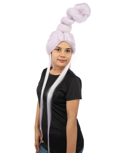 HPO Adult Women's Sculpted Loop Topknot Wig | Multiple Color Options | Create of synthetic fiber, gravity-defying twisted vertical bun with long face-framing strands, breathable base | Party, Halloween, theater, drag, performance, costume events
