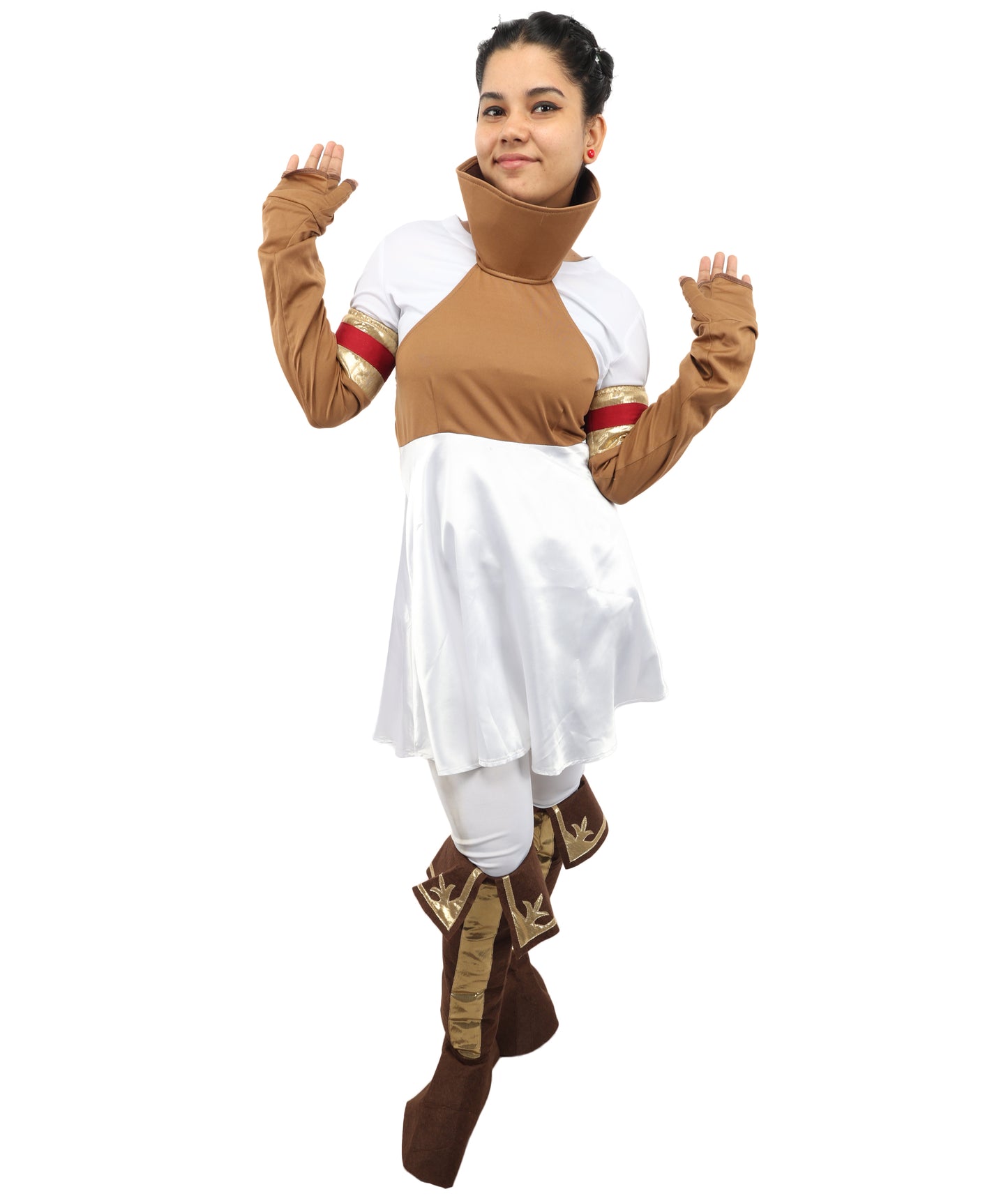 HPO Men's Anime Mercenary Roleplay Suit | Striking black and red jersey satin construction featuring a structured dress, hand gloves, and leg socks | Ideal for party, Halloween, cosplay, theater, drag, performance, costume events