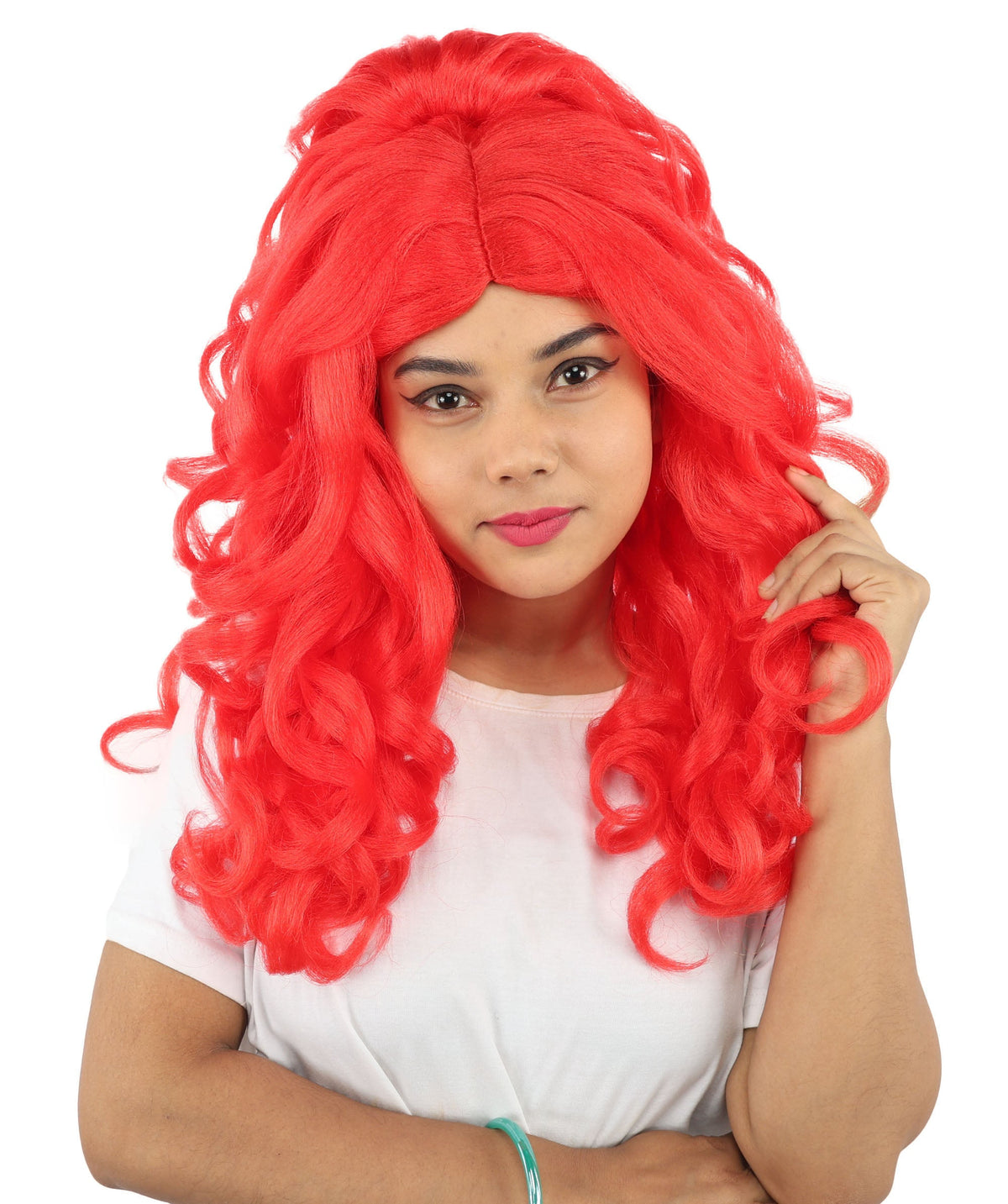 HPO Adult Long 20-Inch Curly Wig | Multiple Color Options | Ideal Cosplay, and Themed Parties | Soft, Natural-Looking, and Easy to Wear