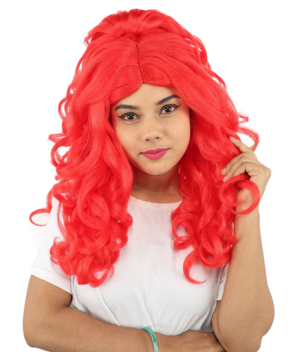 HPO Adult Long 20-Inch Curly Wig | Multiple Color Options | Ideal Cosplay, and Themed Parties | Soft, Natural-Looking, and Easy to Wear