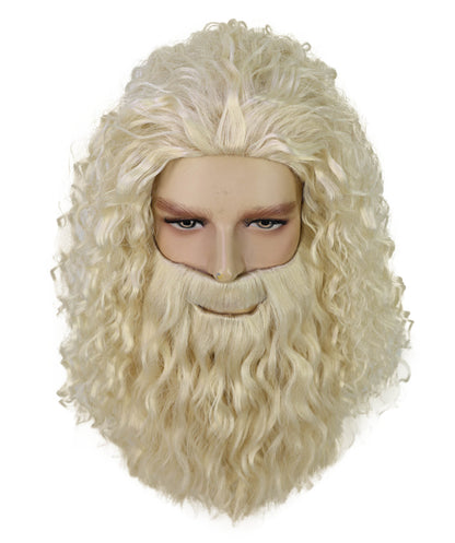Santa Claus Grey Wig and Beard Set | White Christmas | Premium Breathable Capless Cap