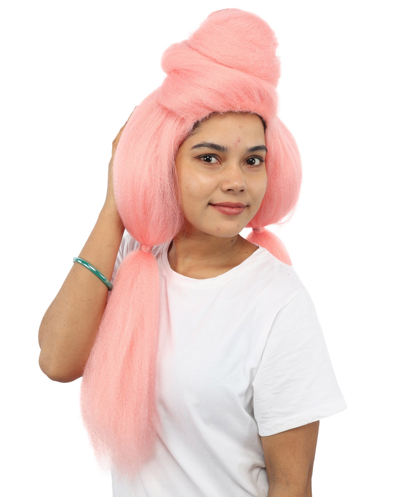 HPO Women’s High Volume Extra Long Yarn Twisted Bun Wig – Multiple Color Options | Bubble Ponytails Hairpiece with Capless Cap | Statement Headpiece for Halloween, Cosplay, Theater and Drag Looks