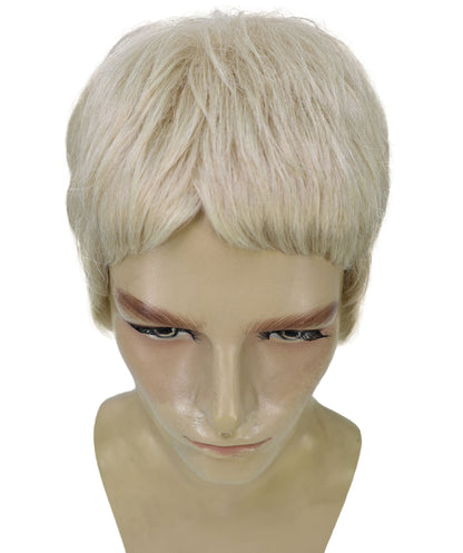 Men’s Short Blonde Buzz Cut Wig | Rapper Inspired Synthetic Hairpiece | Halloween, Stage Performance & Party  Wig