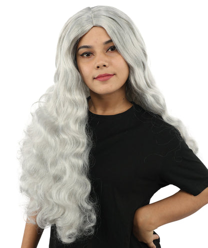 HPO Adult Women's Long Wavy Wig | Multiple Color Options | Center Parted Ginger Curls with Voluminous Ends, Heat Resistant Synthetic Fiber & Breathable Cap | Halloween, Teen Roleplay, Theater, Themed Party & Costume Events