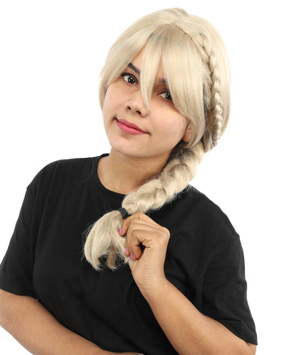 HPO Women’s Blonde Braided Wig – Princess Inspired Long Braids for Cosplay, Fantasy Hair | Warrior Hairpiece for Themed Events, Costume Parties & Creative Dress Up