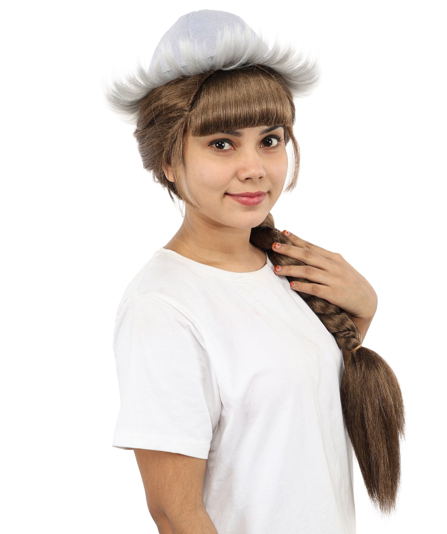 HPO Women's 32 Inch Extra Long Braided Wig with White Cap | Fantasy Style Wig with Capless Cap | Synthetic Heat-Resistant Wig for Cosplay, Costume, and Events