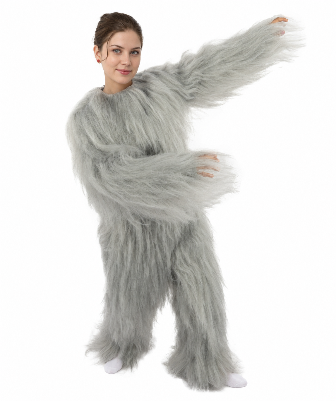 HPO Teen Extreme Hairy Person Costume Bundle & Mask Set - Full-Body Hair Suit Extra-Long Costume Wig for Halloween, Cosplay & Parties - Multiple Color Options